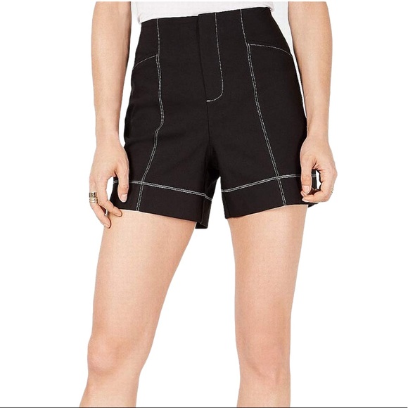 INC International Concepts Pants - INC High-Rise Deep Black Casual High Waisted Shorts